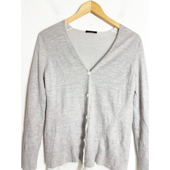 Rag & Bone Alyssa Merino Wool Cardigan Gray Size Medium Lightweight Button Chic - Picture 9 of 13